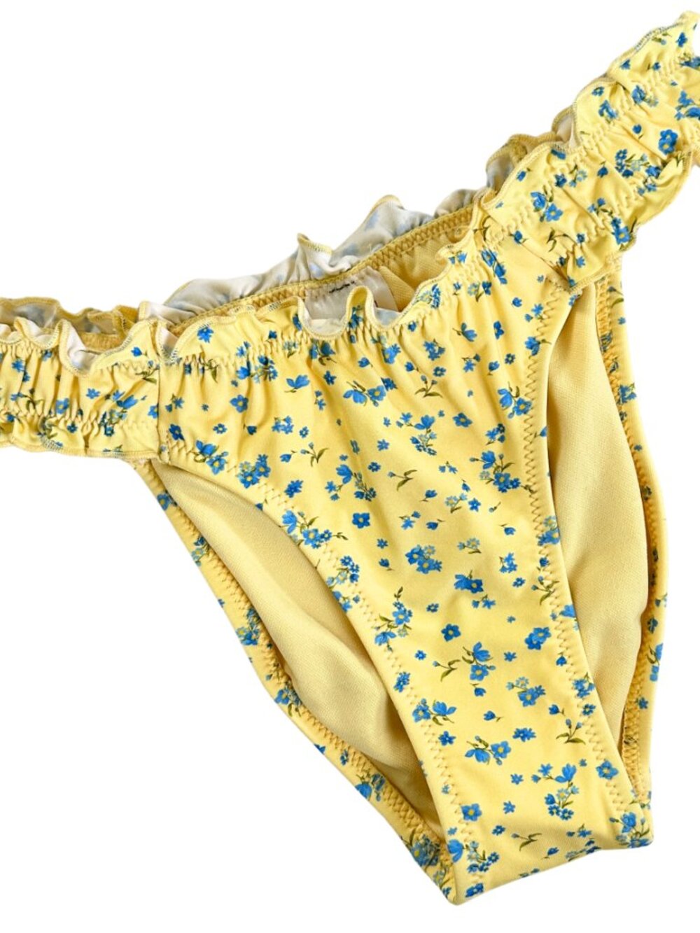 Wild Fable Yellow Floral Bikini Bottom XXS Ruffle Aesthetic High Leg - Picture 5 of 5